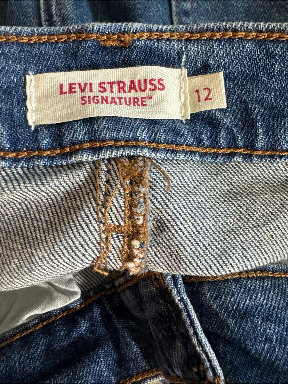 Levi's Blue Maxi Denim Jeans with Contrast Stitching.Back Slit.Size 12 - Picture 3 of 6